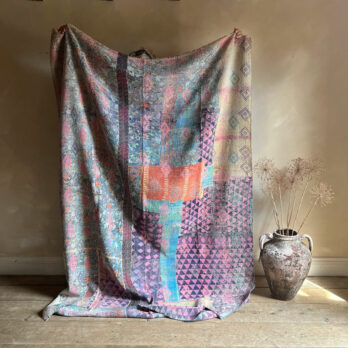 Vintage Handstitched Kantha Throw A