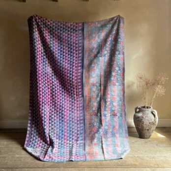 Vintage Handstitched Kantha Throw A