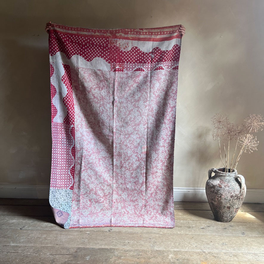 Vintage Handstitched Kantha Throw C