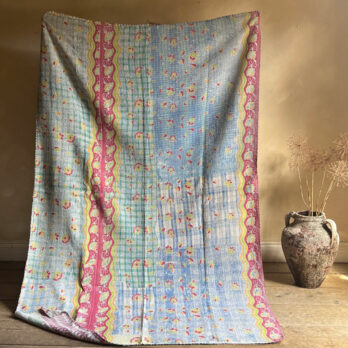 Vintage Handstitched Kantha Throw D