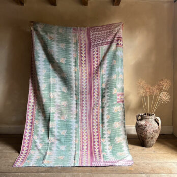 Vintage Handstitched Kantha Throw D