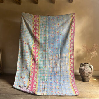 Vintage Handstitched Kantha Throw D