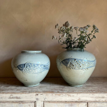 Handpainted Oriental Fish Pot