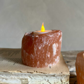 Selenite Small Tealight Holder Pink