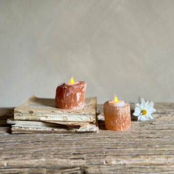 Selenite Small Tealight Holder Pink