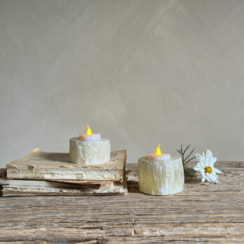 Selenite Small Tealight Holder Ivory