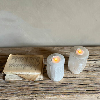 Selenite Tall Tealight Holder White