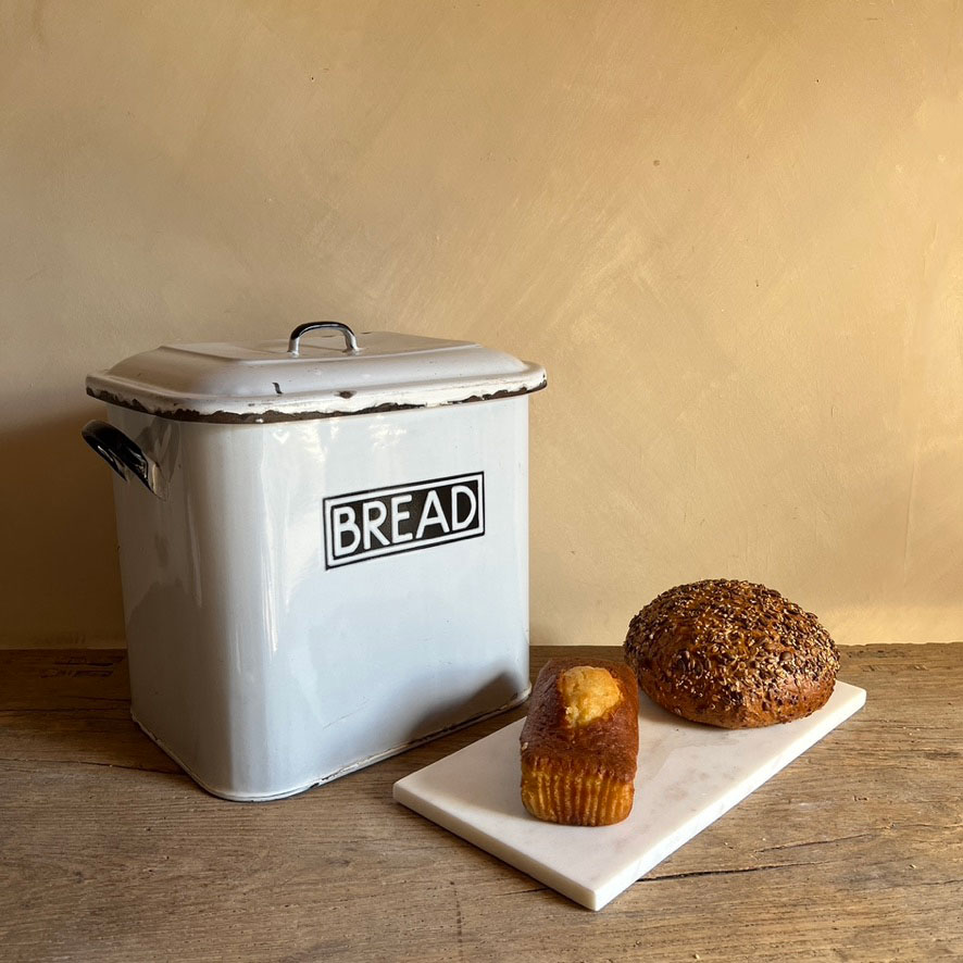 Antique enamelled Bread Bin A