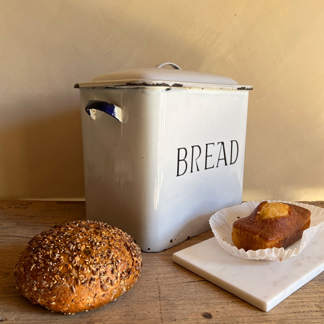 Antique enamelled Bread Bin C