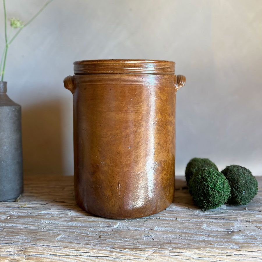 Antique French preserve jar with lid