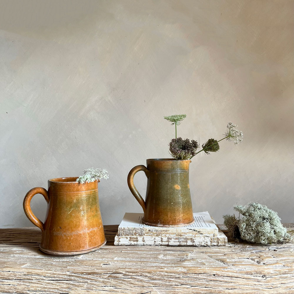 Antique glazed cider jug Juliette