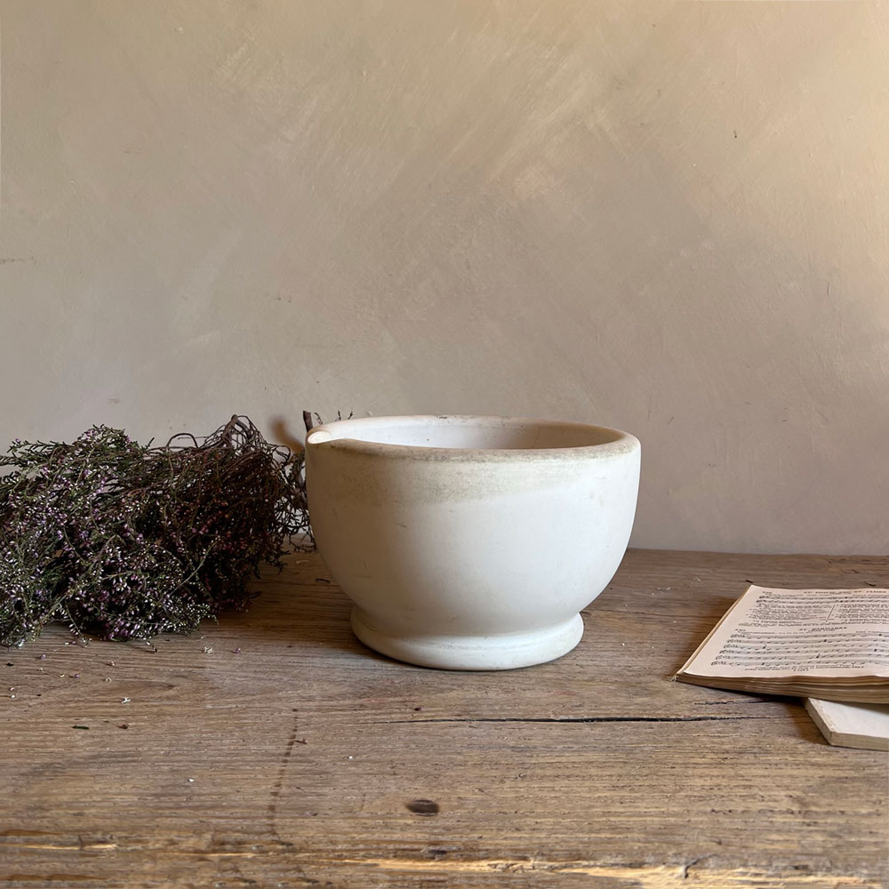 Small antqiue mortar white