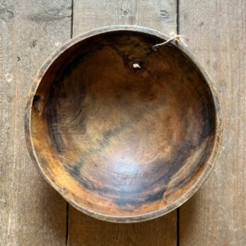 Antique wooden dairy bowl