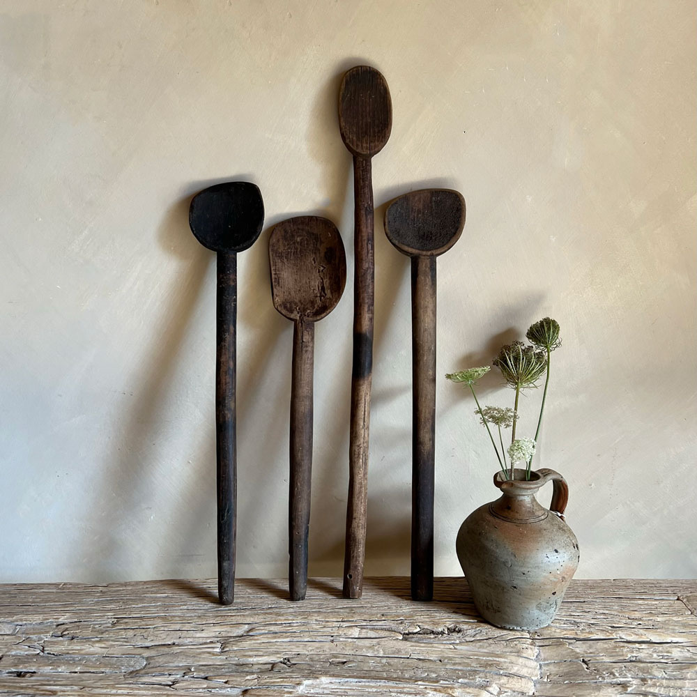Antique long handle dairy spoons