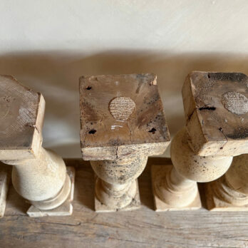Rustic vintage wooden balustrade