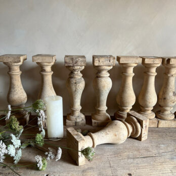 Rustic vintage wooden balustrade