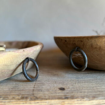 Rustic wooden vintage bowl handles