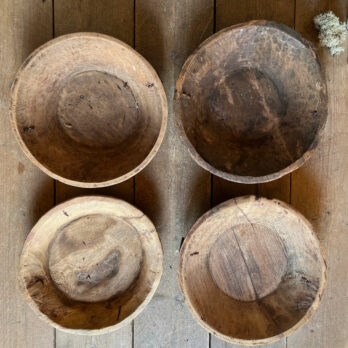 Rustic wooden vintage bowl handles