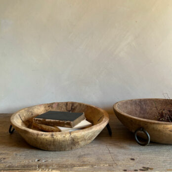Rustic wooden vintage bowl handles
