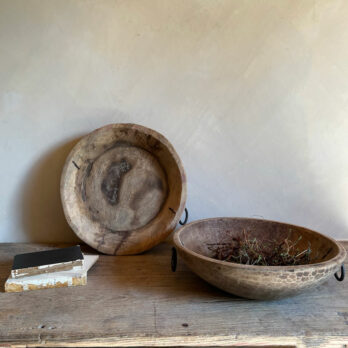 Rustic wooden vintage bowl handles
