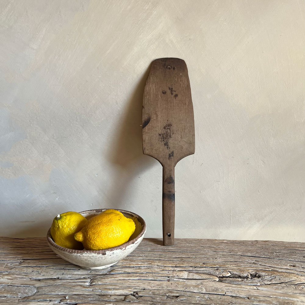Antique wood butter pat