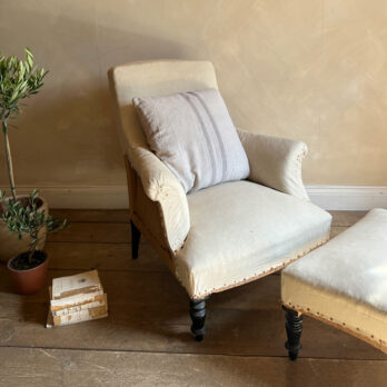 Antique French chair with footstool | Felicite
