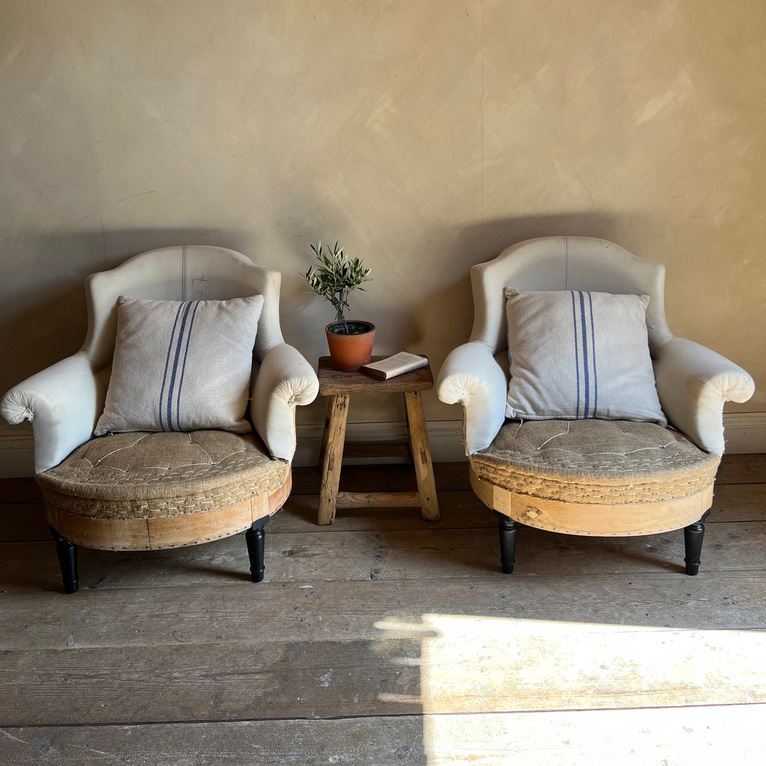 Pair of antique deconstructed chairs | Gaelle