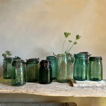 French glass preserve jar