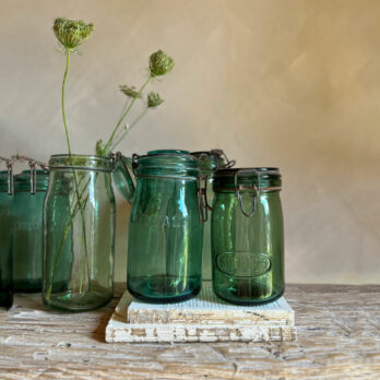 French glass preserve jar