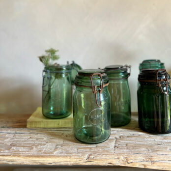 French glass preserve jar