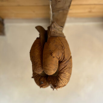 Set of antique boxing gloves