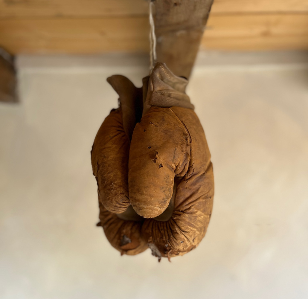 Set of antique boxing gloves