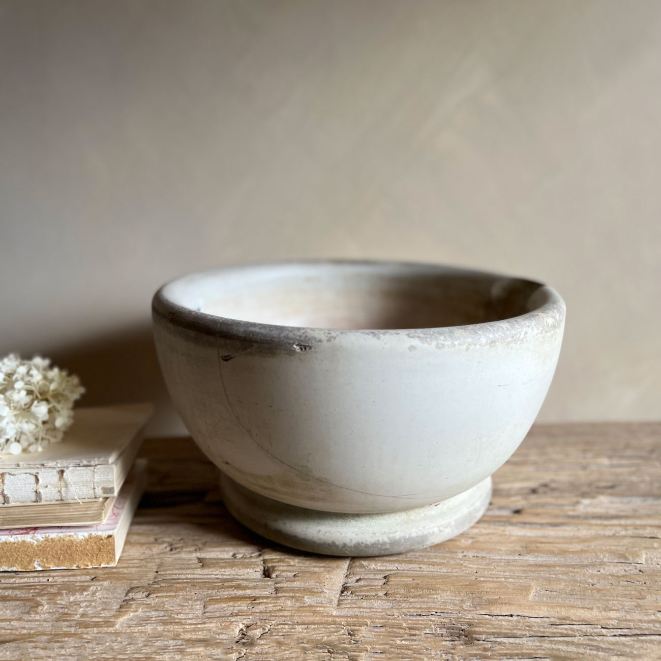 Very large antique mortar bowl