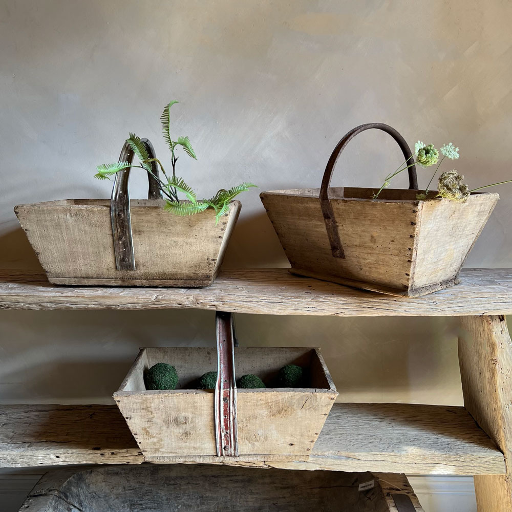 Vintage wood garden trug