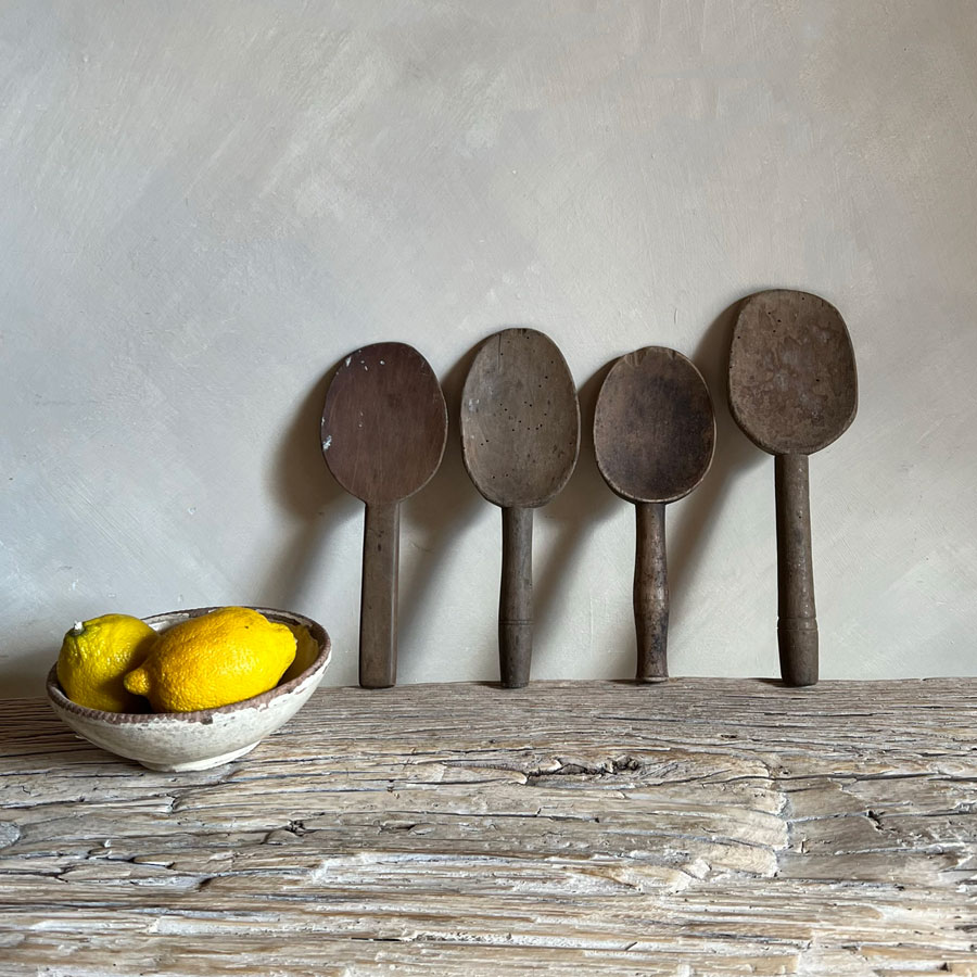 Antique wooden dairy spoons