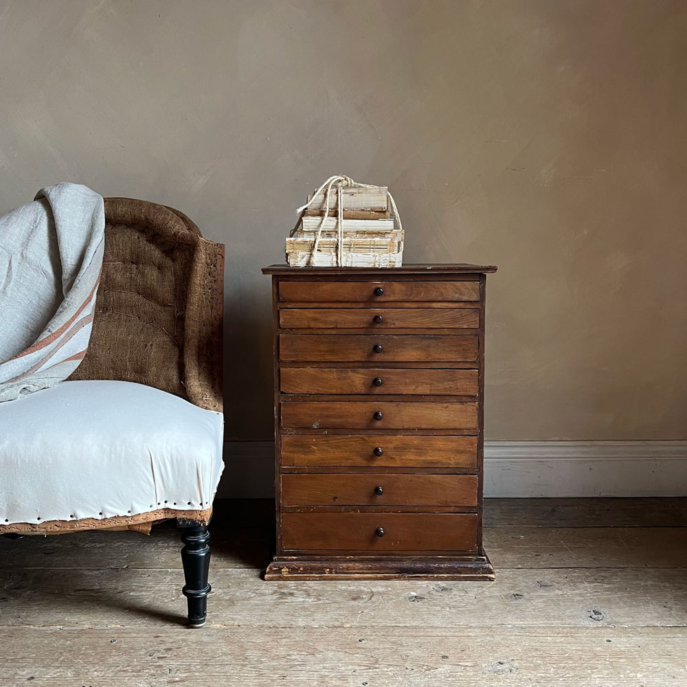 Antique wood collectors drawers
