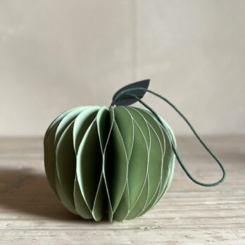 Honeycomb Apple Paper Ornament Green