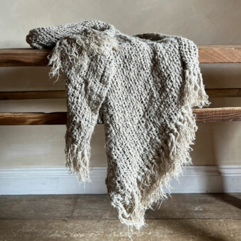 Knitted linen throw 130x170cm
