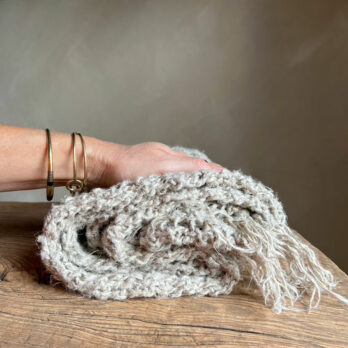 Knitted linen throw 130x170cm