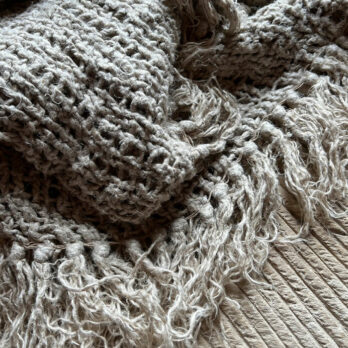 Knitted linen throw 130x170cm