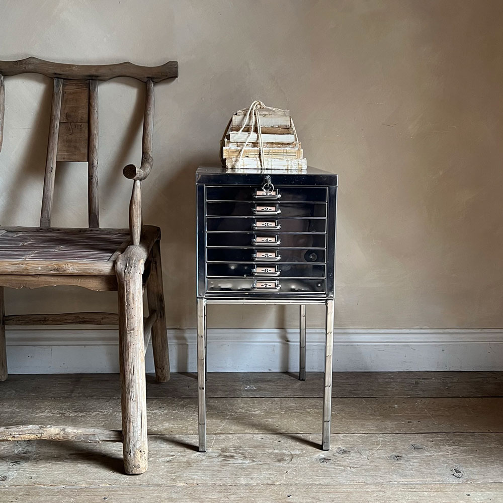 Vintage Polished Metal Sidetable No:1