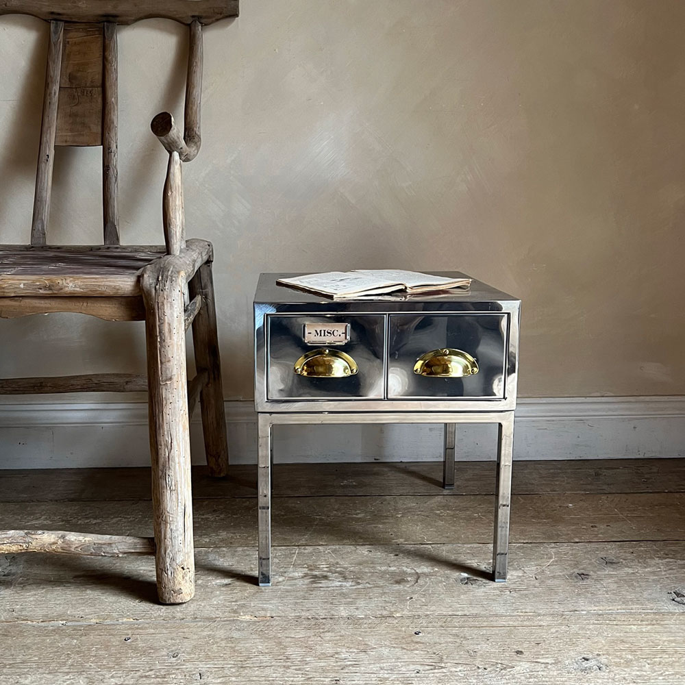 Vintage Polished Metal Sidetable No:2