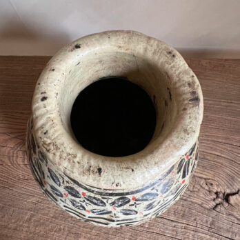 Antique metal decorative pot | Large 