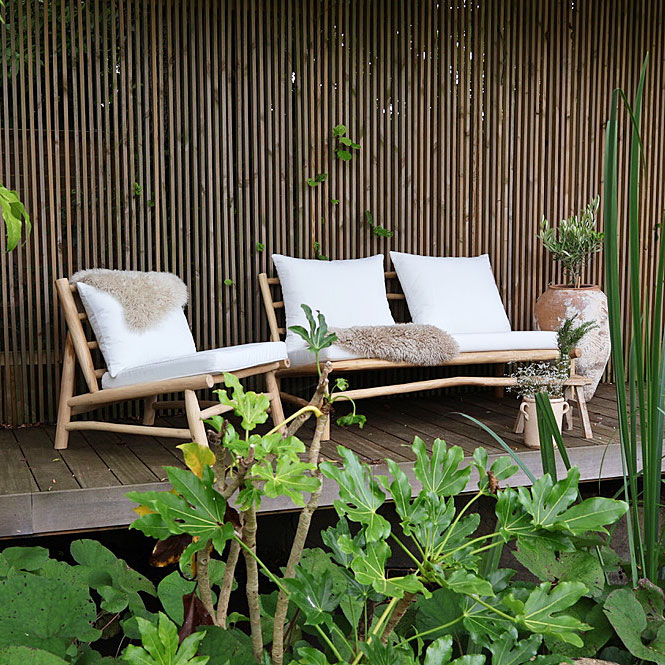 Teak branch outdoor sofa