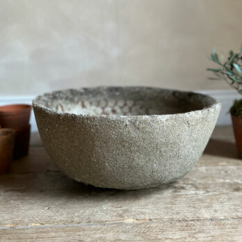 Vintage round concerete planter