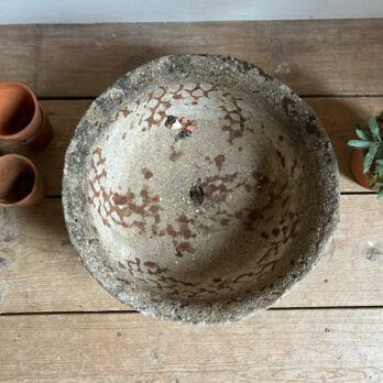 Vintage round concerete planter