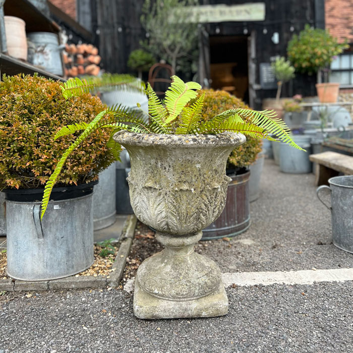 Antique stone garden urn