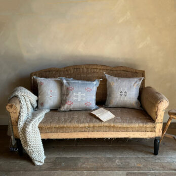 Grey cactus silk cushion