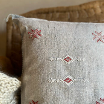 Grey cactus silk cushion