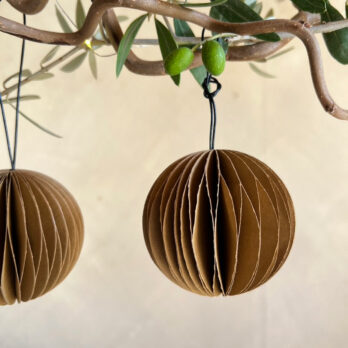 Honeycomb Sphere Paper Ornament Caramel